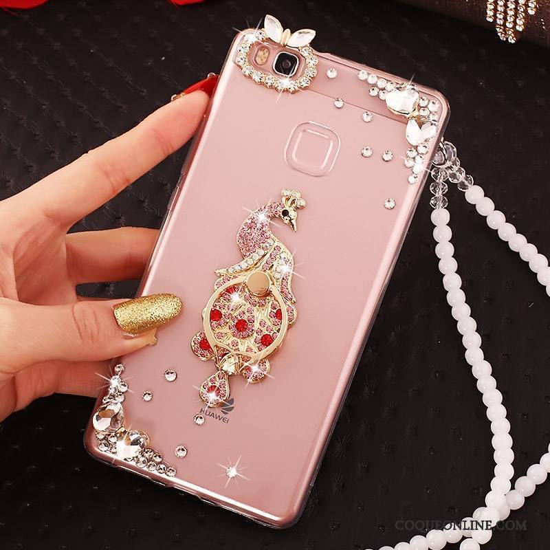 Huawei G9 Lite Coque Bleu Fluide Doux Strass Incassable Étui Protection Jeunesse