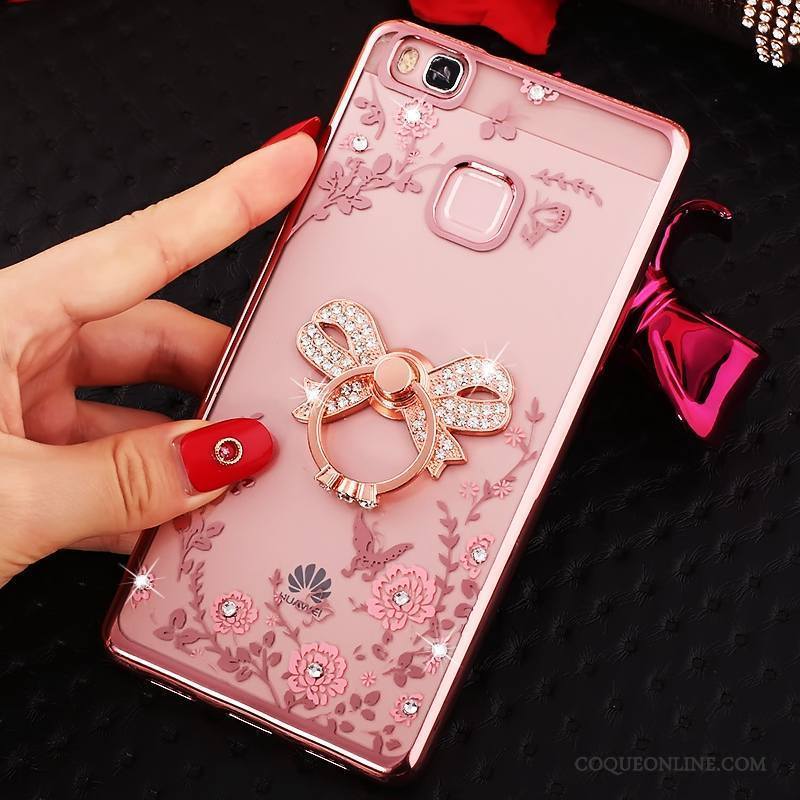 Huawei G9 Lite Coque Étui Jeunesse Protection Anneau Tout Compris Ornements Suspendus Rose