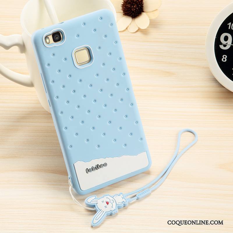 Huawei G9 Lite Dessin Animé Protection Ornements Suspendus Fluide Doux Bleu Clair Silicone Coque De Téléphone