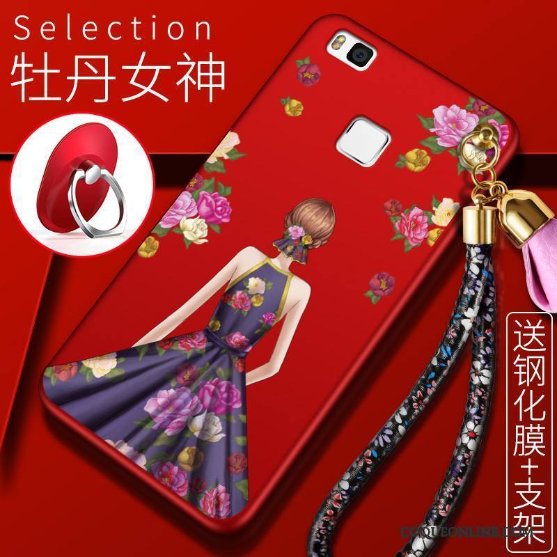 Huawei G9 Lite Jeunesse Coque Fluide Doux Étui Rouge Protection Tout Compris