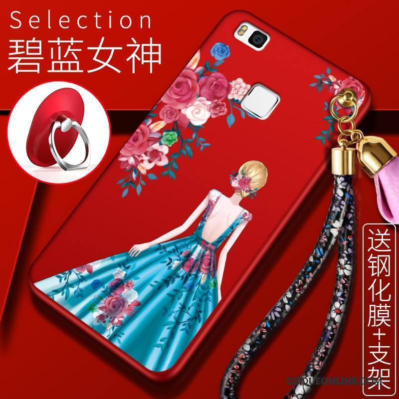 Huawei G9 Lite Jeunesse Coque Fluide Doux Étui Rouge Protection Tout Compris