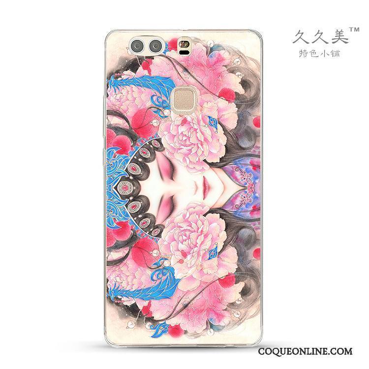 Huawei G9 Lite Silicone Opéra De Pékin Rose Coque De Téléphone Style Chinois Hua Dan Protection