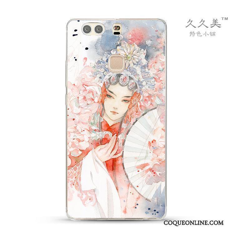 Huawei G9 Lite Silicone Opéra De Pékin Rose Coque De Téléphone Style Chinois Hua Dan Protection