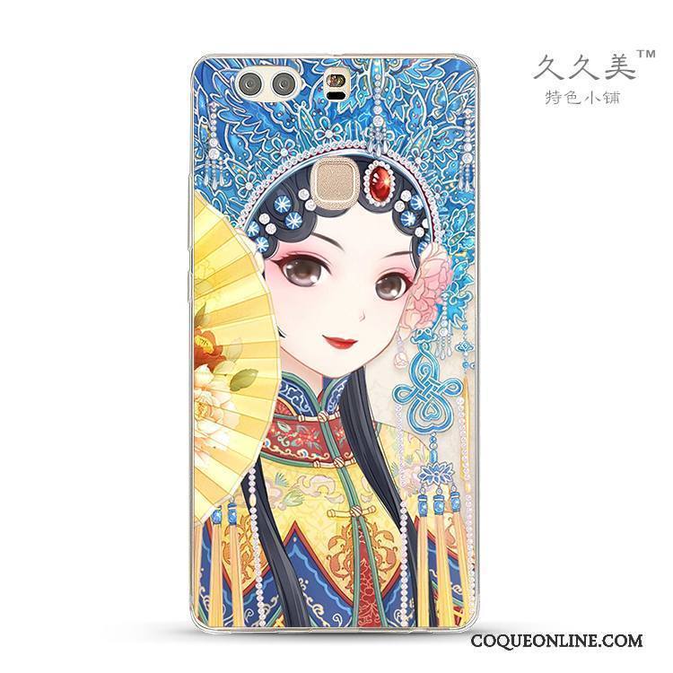 Huawei G9 Lite Silicone Opéra De Pékin Rose Coque De Téléphone Style Chinois Hua Dan Protection