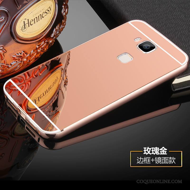 Huawei G9 Plus Argent Métal Border Rose Coque De Téléphone