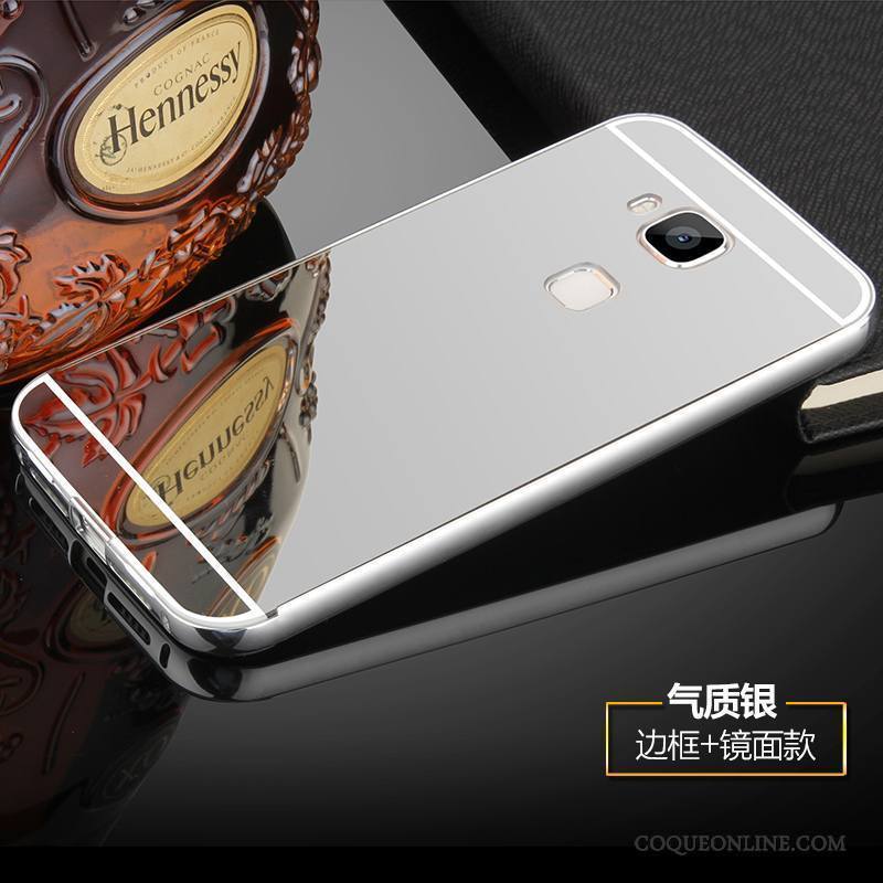 Huawei G9 Plus Argent Métal Border Rose Coque De Téléphone