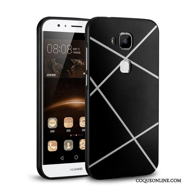 Huawei G9 Plus Argent Métal Border Rose Coque De Téléphone