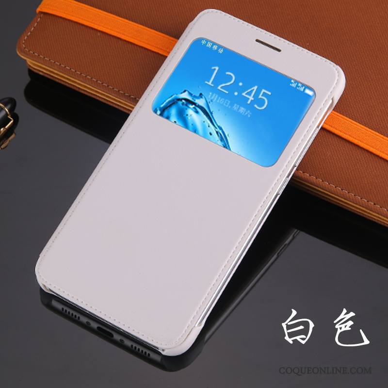 Huawei G9 Plus Blanc Coque De Téléphone Clamshell Téléphone Portable Étui Incassable Étui En Cuir