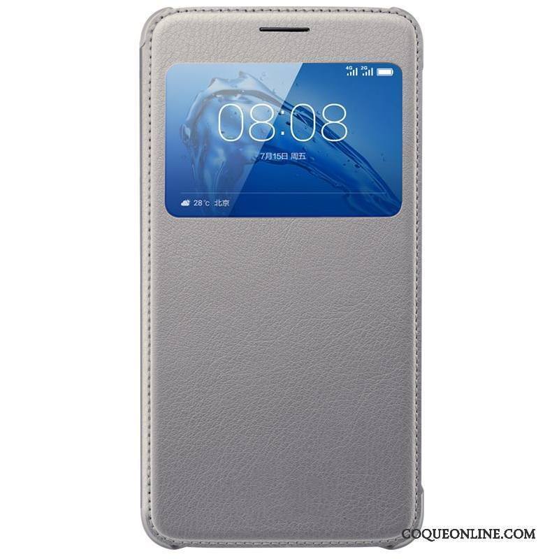 Huawei G9 Plus Coque De Téléphone Housse Étui En Cuir Dormance Blanc Protection Incassable