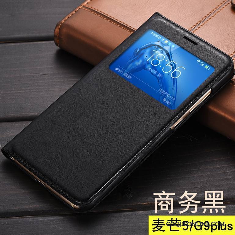 Huawei G9 Plus Coque De Téléphone Or Housse Étui En Cuir Protection