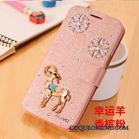 Huawei G9 Plus Coque De Téléphone Tendance Étui En Cuir Bleu Clair Incassable Strass Protection