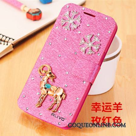 Huawei G9 Plus Coque De Téléphone Tendance Étui En Cuir Bleu Clair Incassable Strass Protection