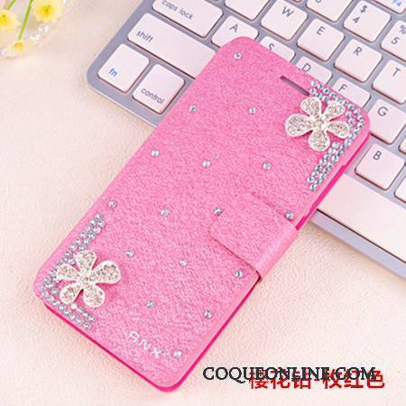 Huawei G9 Plus Coque De Téléphone Tendance Étui En Cuir Bleu Clair Incassable Strass Protection