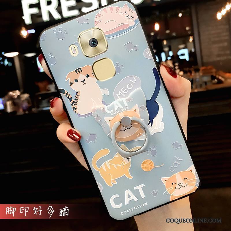 Huawei G9 Plus Coque Dessin Animé Silicone Charmant Bleu Clair Étui Frais Protection