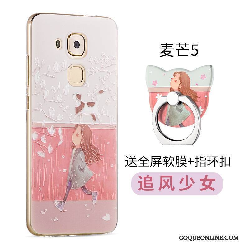 Huawei G9 Plus Coque Silicone Incassable Rose Étui Protection Fluide Doux