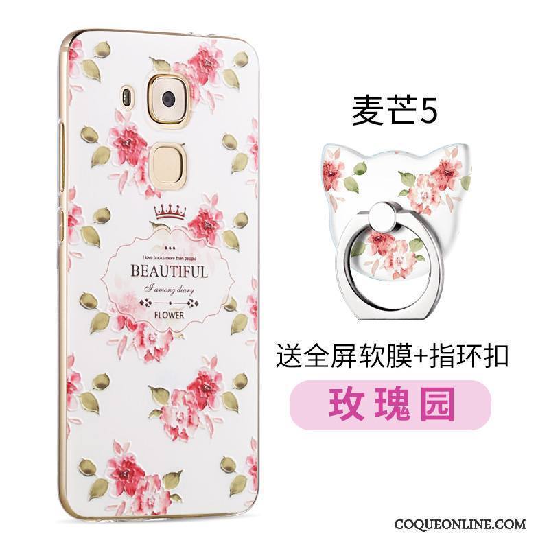 Huawei G9 Plus Coque Silicone Incassable Rose Étui Protection Fluide Doux