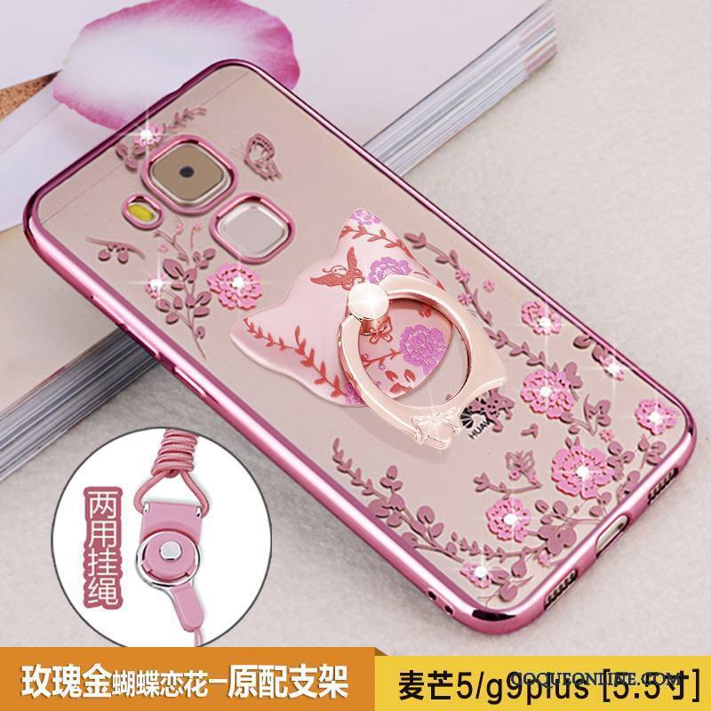 Huawei G9 Plus Incassable Étui Fluide Doux Silicone Coque De Téléphone Or Rose Tendance