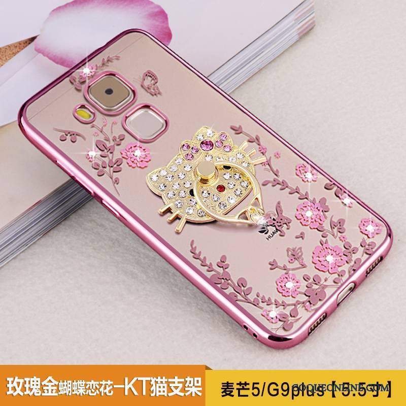 Huawei G9 Plus Incassable Étui Fluide Doux Silicone Coque De Téléphone Or Rose Tendance