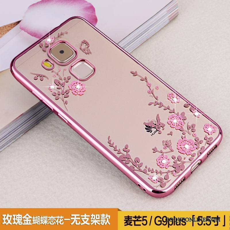 Huawei G9 Plus Incassable Étui Fluide Doux Silicone Coque De Téléphone Or Rose Tendance