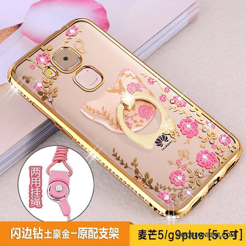 Huawei G9 Plus Incassable Étui Fluide Doux Silicone Coque De Téléphone Or Rose Tendance