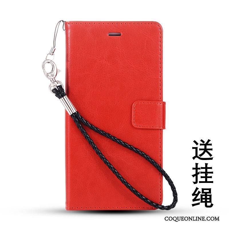 Huawei G9 Plus Ornements Suspendus Rouge Housse Étui En Cuir Coque De Téléphone Protection Incassable