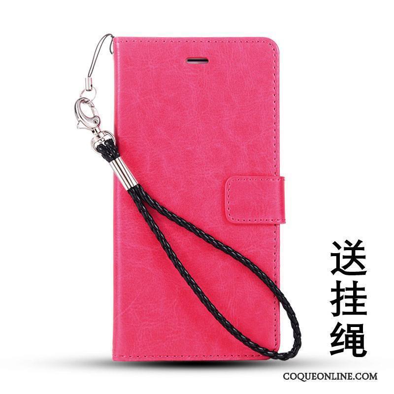 Huawei G9 Plus Ornements Suspendus Rouge Housse Étui En Cuir Coque De Téléphone Protection Incassable