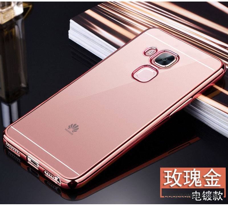 Huawei G9 Plus Tout Compris Silicone Coque Transparent Rose Étui Incassable