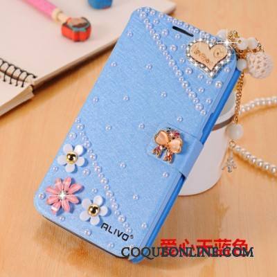 Huawei G9 Plus Téléphone Portable Étui En Cuir Protection Incassable Bleu Clair Coque Clamshell