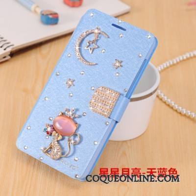 Huawei G9 Plus Téléphone Portable Étui En Cuir Protection Incassable Bleu Clair Coque Clamshell