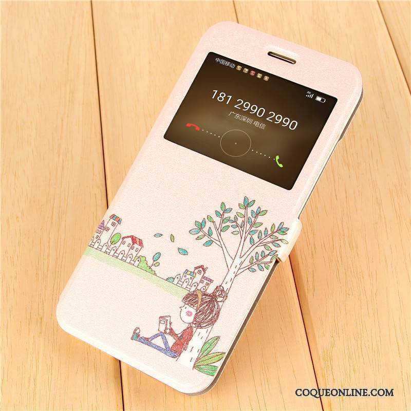 Huawei G9 Plus Étui En Cuir Coque De Téléphone Créatif Incassable Rose Protection Charmant