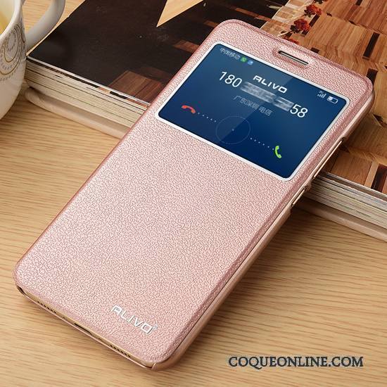 Huawei G9 Plus Étui En Cuir Incassable Rose Protection Clamshell Coque De Téléphone Tout Compris