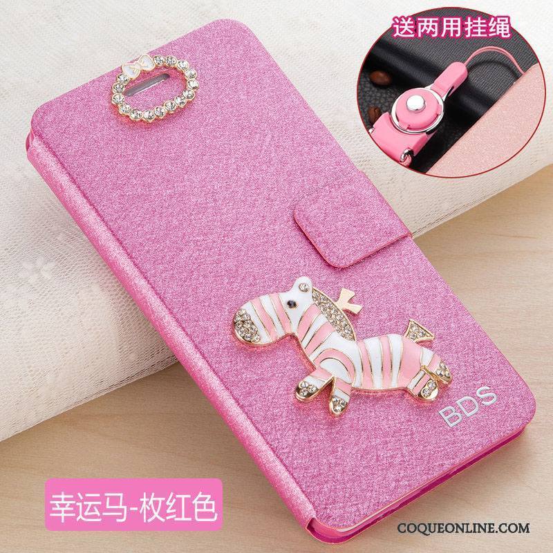 Huawei G9 Plus Étui En Cuir Protection Coque De Téléphone Rose Incassable