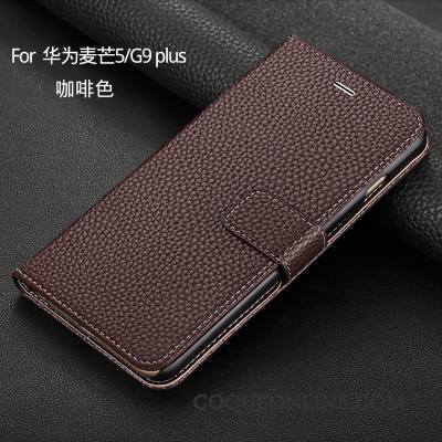 Huawei G9 Plus Étui En Cuir Protection Tout Compris Rouge Coque De Téléphone Portefeuille Clamshell