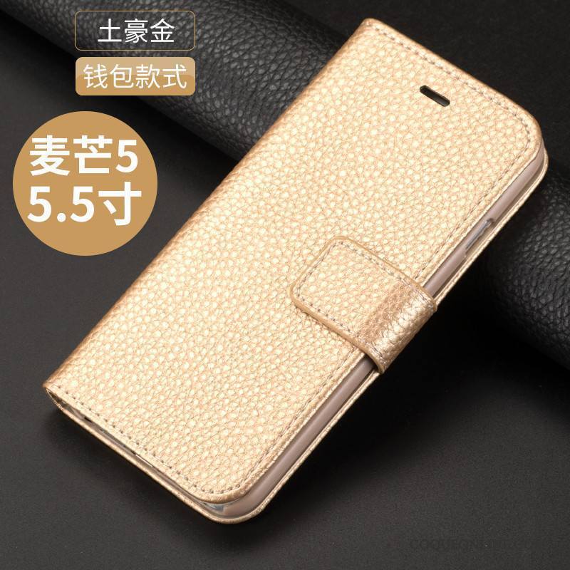 Huawei G9 Plus Étui En Cuir Tout Compris Coque De Téléphone Clamshell Or Incassable