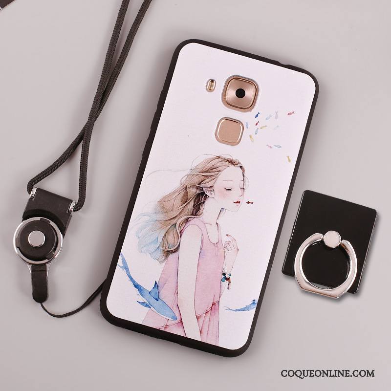 Huawei G9 Plus Étui Fluide Doux Coque De Téléphone Blanc Protection Silicone Ornements Suspendus