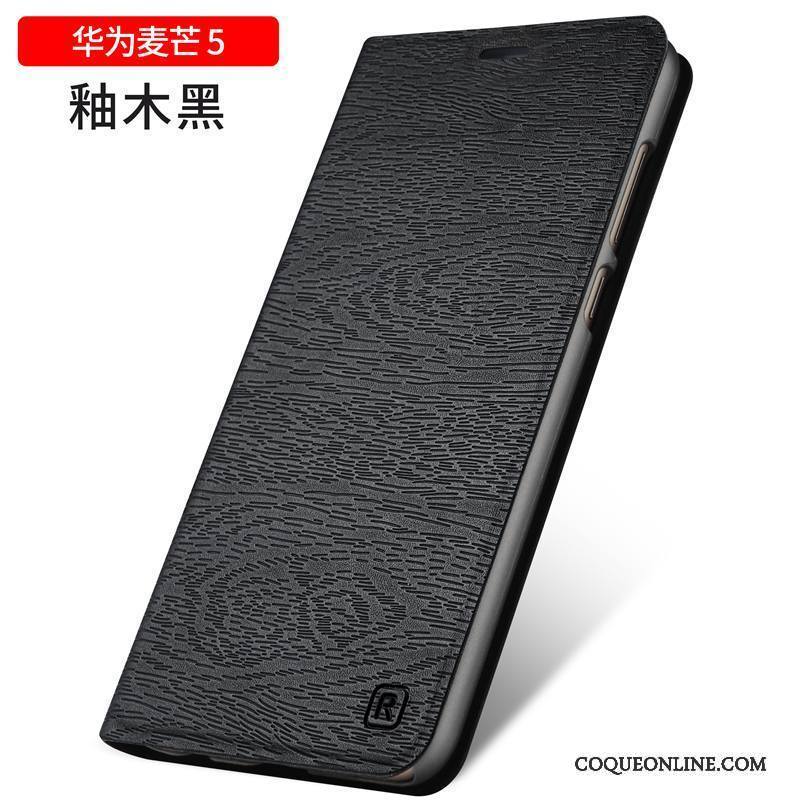 Huawei G9 Plus Étui Housse Protection Étui En Cuir Noir Incassable Coque De Téléphone