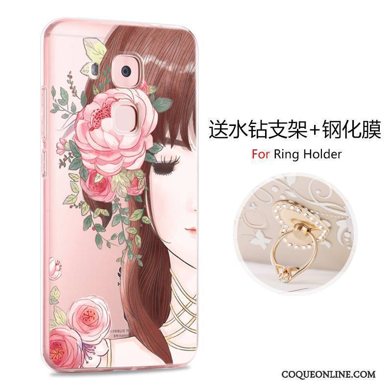 Huawei G9 Plus Étui Incassable Rose Protection Dessin Animé Coque De Téléphone Silicone