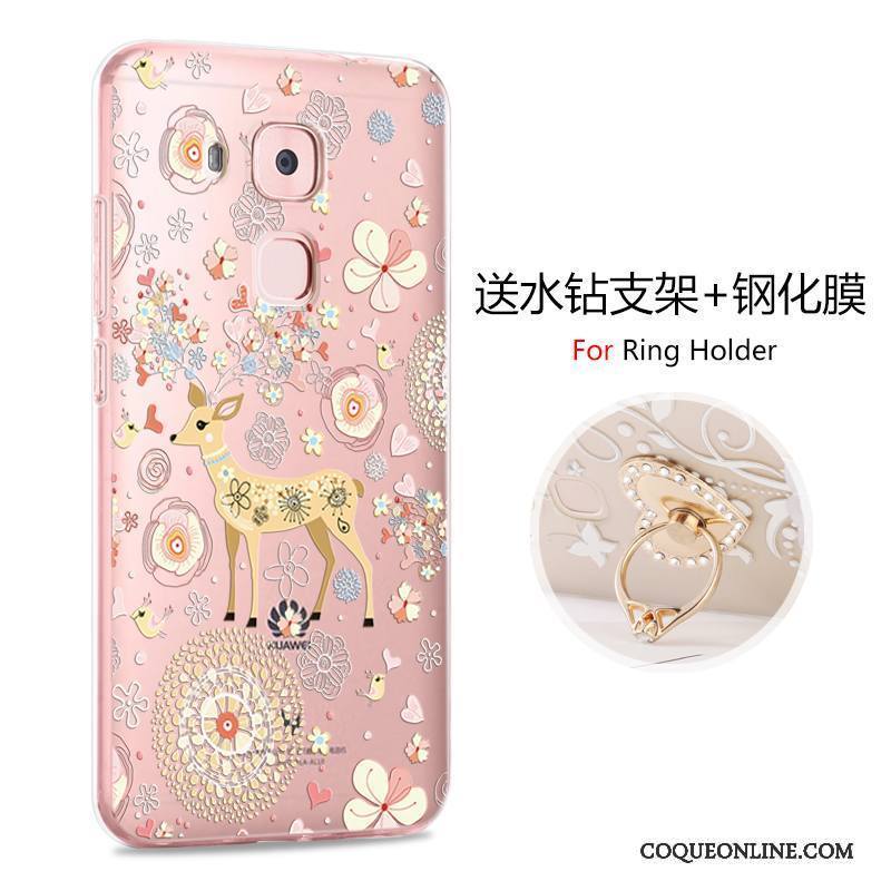 Huawei G9 Plus Étui Incassable Rose Protection Dessin Animé Coque De Téléphone Silicone