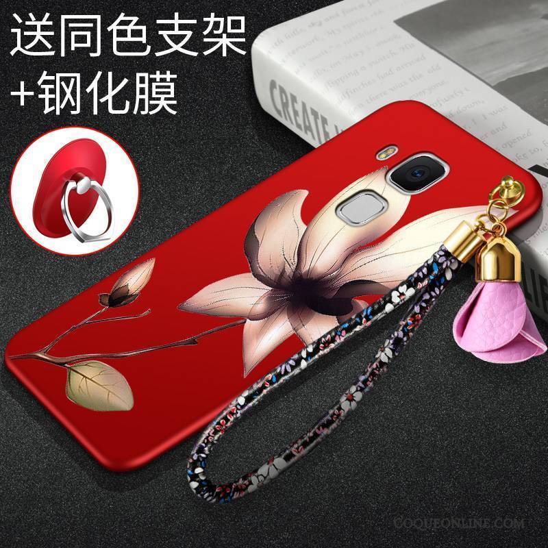 Huawei G9 Plus Étui Rouge Coque De Téléphone Silicone Incassable Fluide Doux