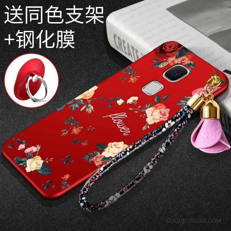 Huawei G9 Plus Étui Rouge Coque De Téléphone Silicone Incassable Fluide Doux