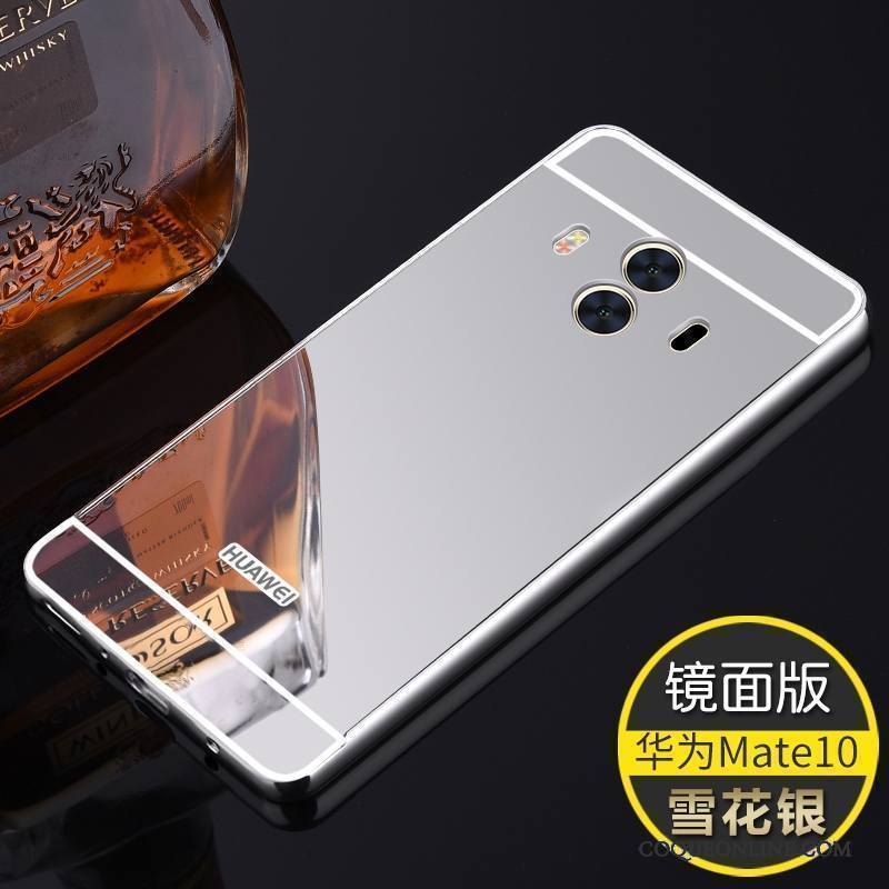 Huawei Mate 10 Border Argent Couvercle Arrière Étui Métal Coque De Téléphone Protection