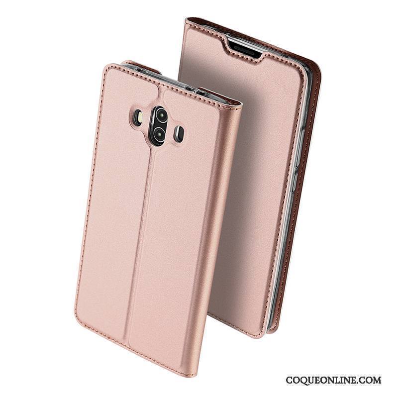 Huawei Mate 10 Clamshell Protection Coque De Téléphone Silicone Étui En Cuir Incassable Or