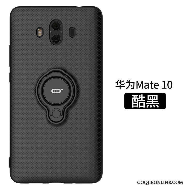 Huawei Mate 10 Coque Anneau Incassable Blanc Support Silicone Une Agrafe Étui