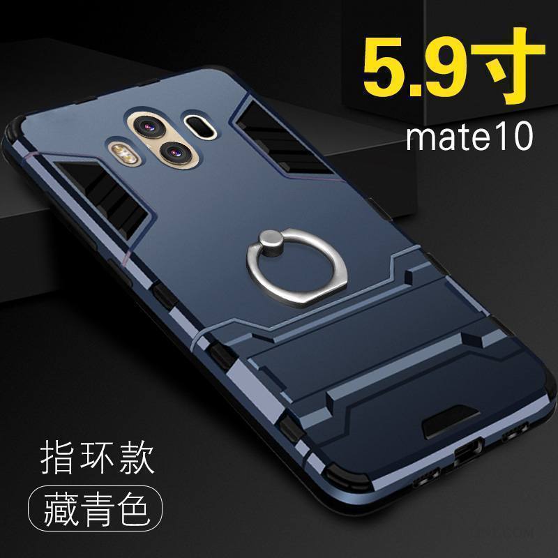 Huawei Mate 10 Coque Bleu Silicone Protection Incassable Délavé En Daim Étui Tout Compris