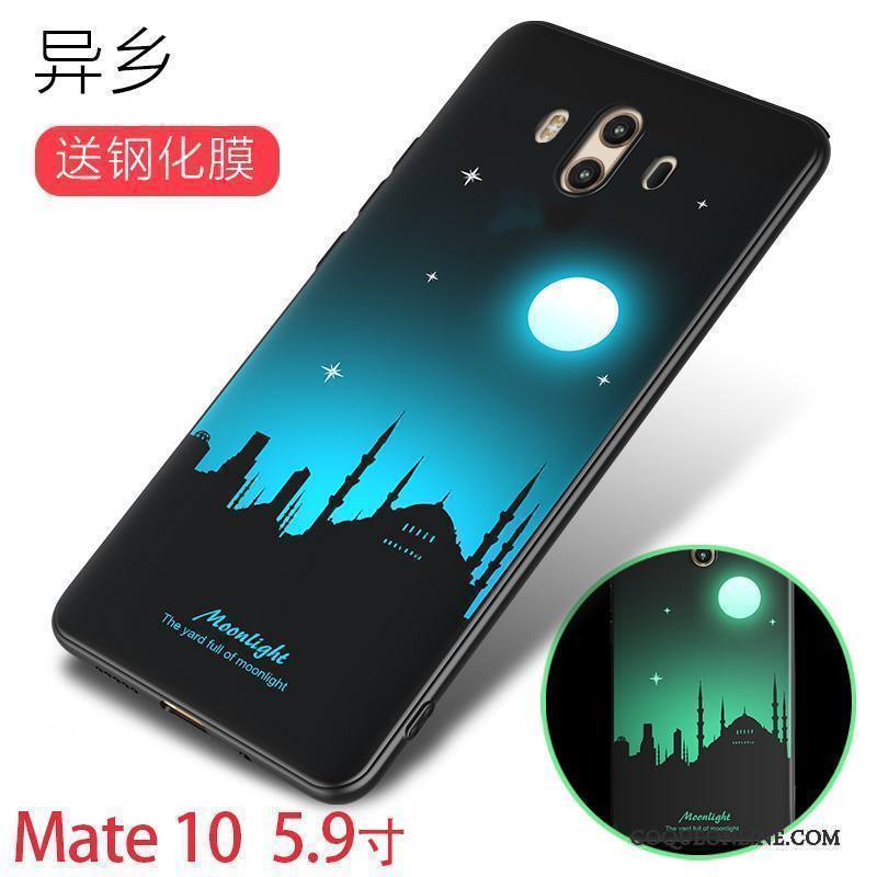 Huawei Mate 10 Coque Créatif Violet Silicone Lumineuses Incassable Personnalité Étui