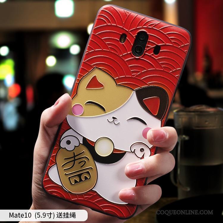 Huawei Mate 10 Coque De Téléphone Richesse Étui Incassable Chat Fluide Doux Silicone