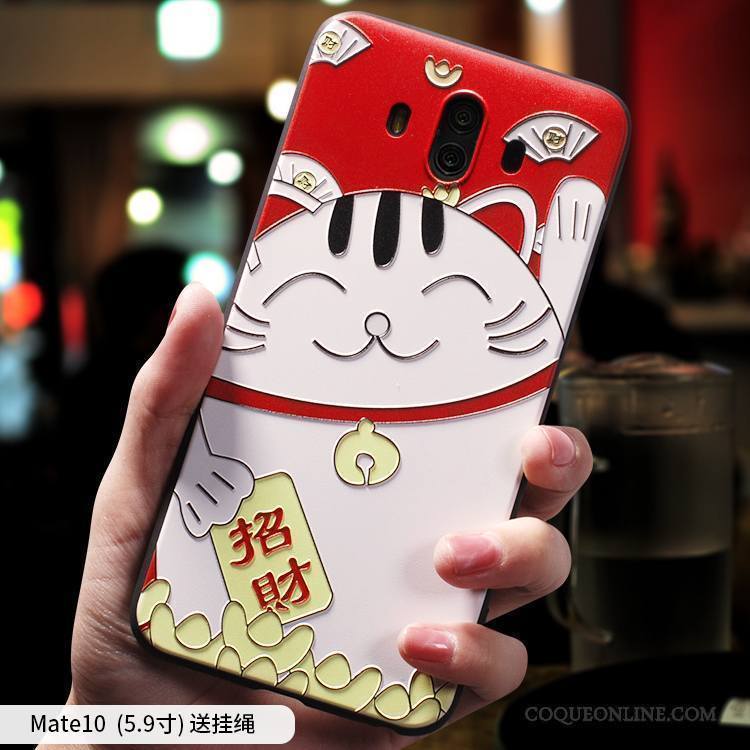 Huawei Mate 10 Coque De Téléphone Richesse Étui Incassable Chat Fluide Doux Silicone