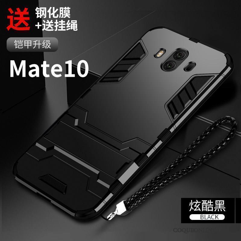 Huawei Mate 10 Coque De Téléphone Tout Compris Protection Silicone Étui Noir Incassable