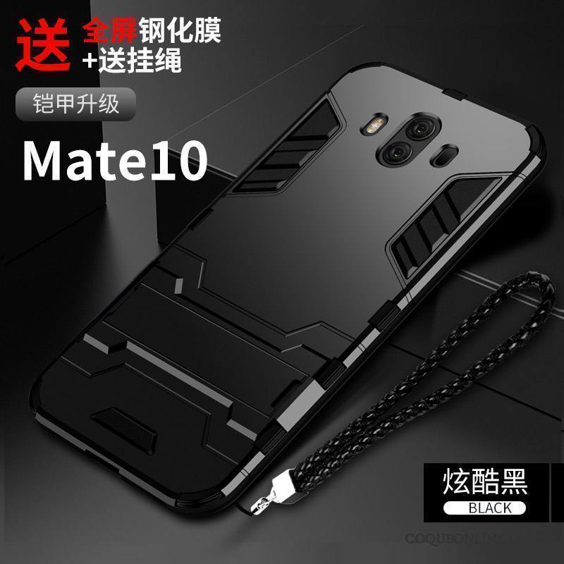 Huawei Mate 10 Coque De Téléphone Tout Compris Protection Silicone Étui Noir Incassable