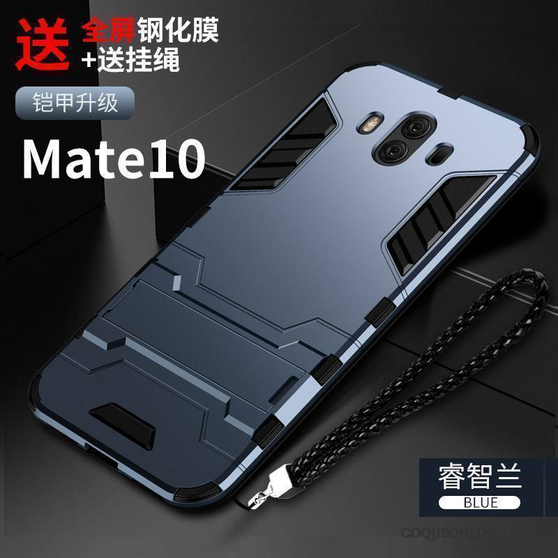 Huawei Mate 10 Coque De Téléphone Tout Compris Protection Silicone Étui Noir Incassable